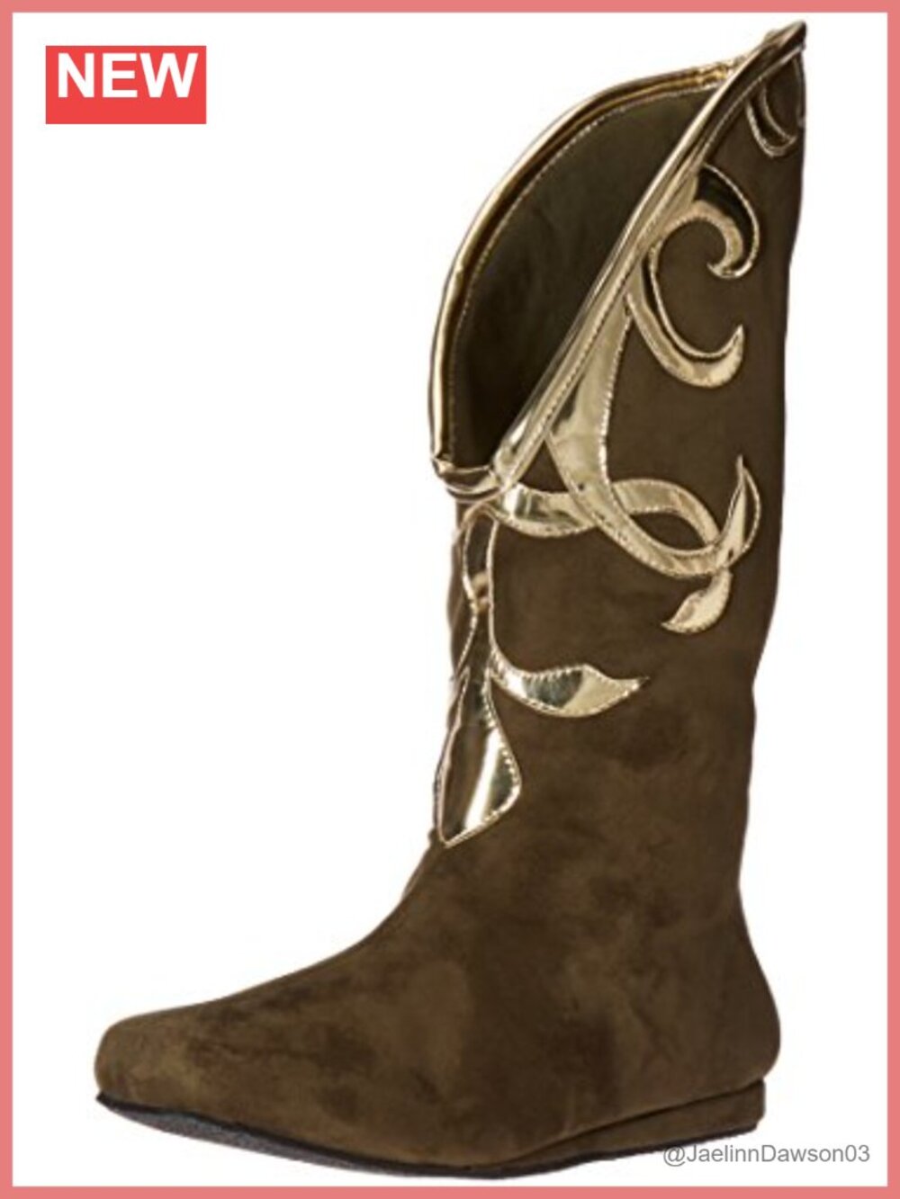 Women's Mid-Calf Costume Boot Olive Round Toe Block Heel Pull-On